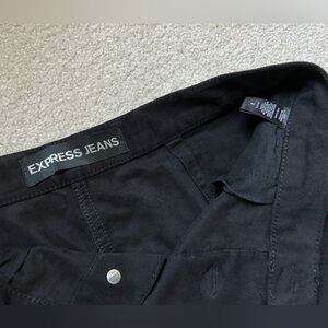 Express Jeans black mini button up skirts